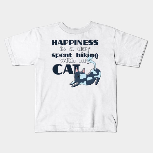 Happiness is a Day Spent Hiking with my Cat Kids T-Shirt by Designed by Suze